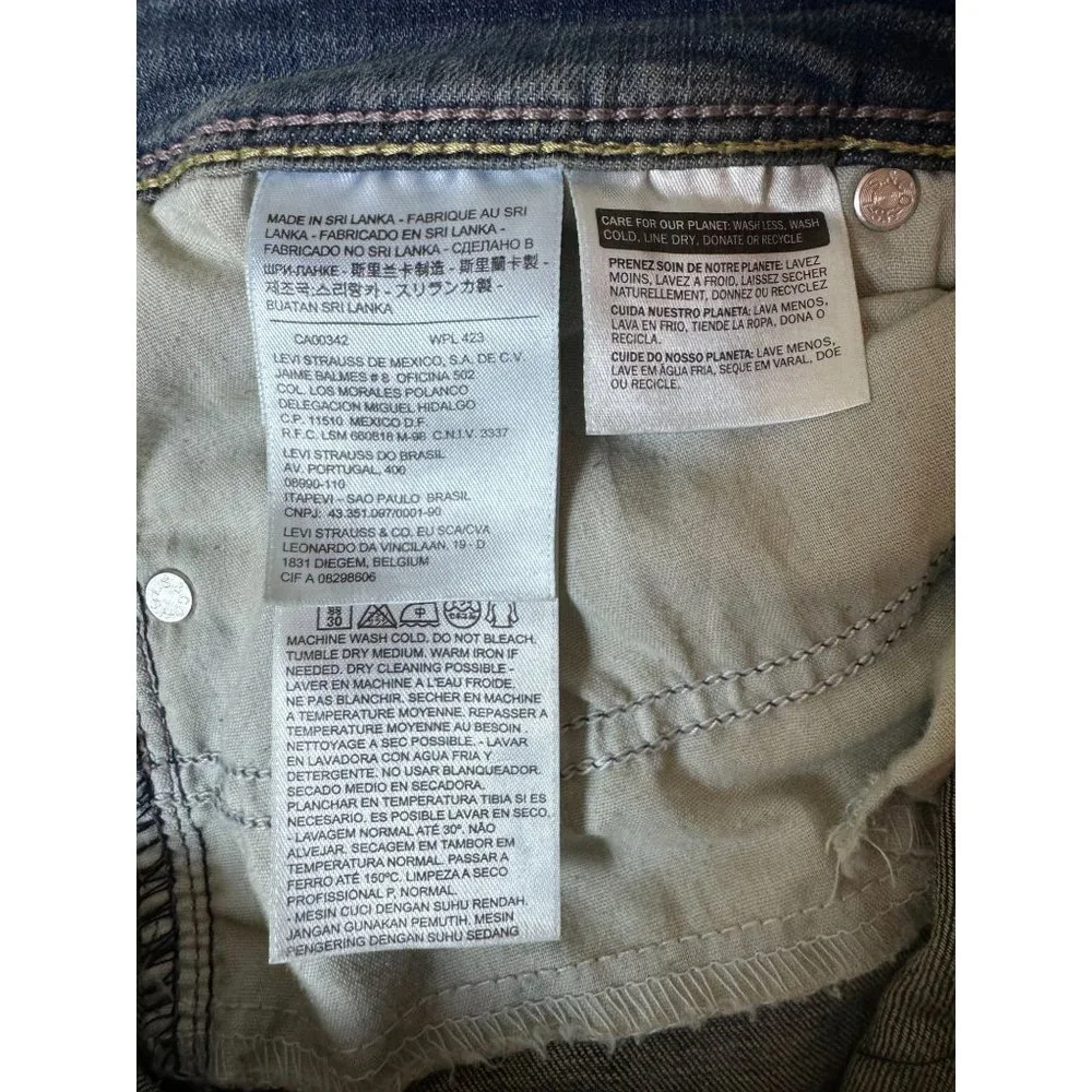 Levi's Demi Curve Low Rise Skinny Stretch Jeans Women Blue Faded Denim Sz 31x25*
